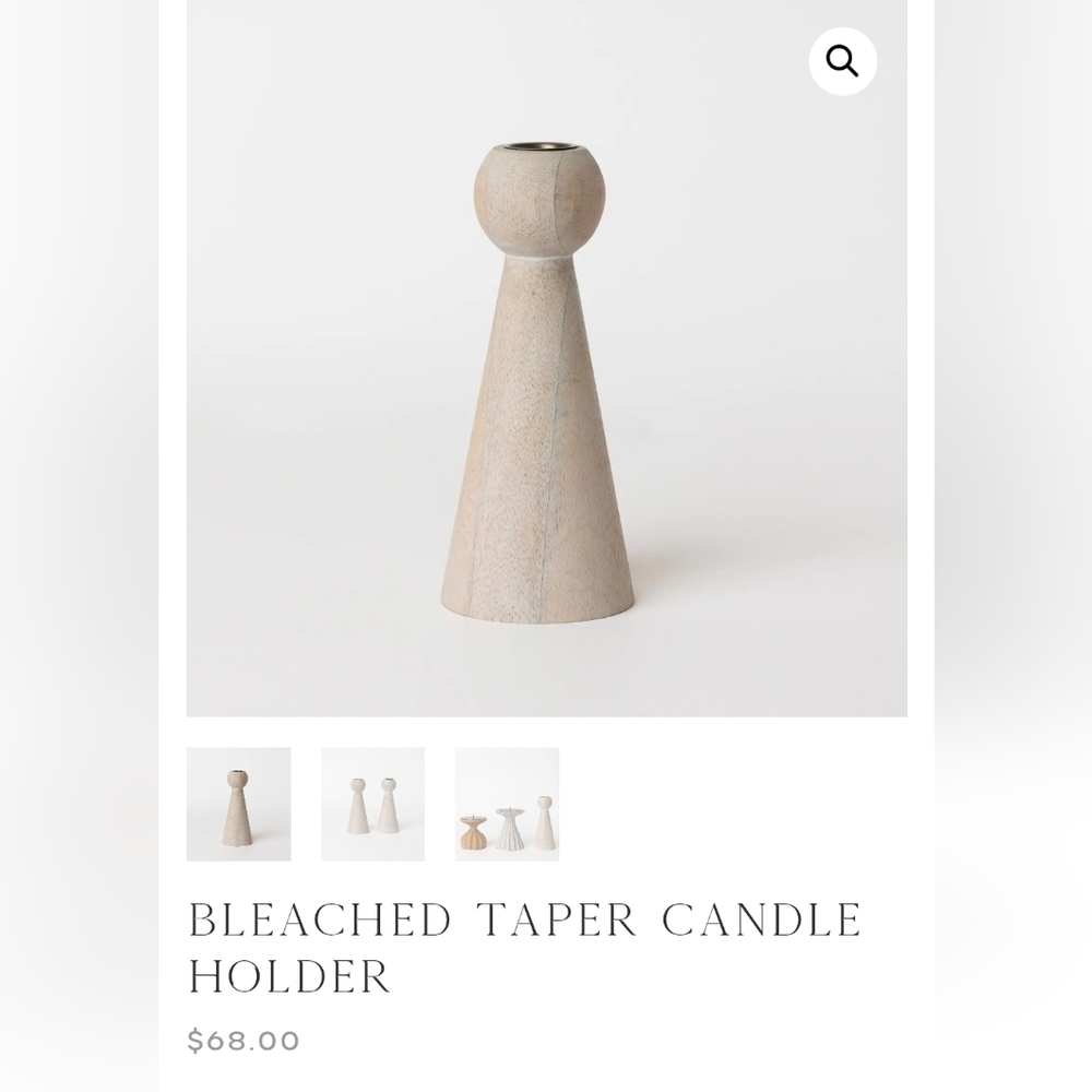Revelry Bleached Taper Candle Holder